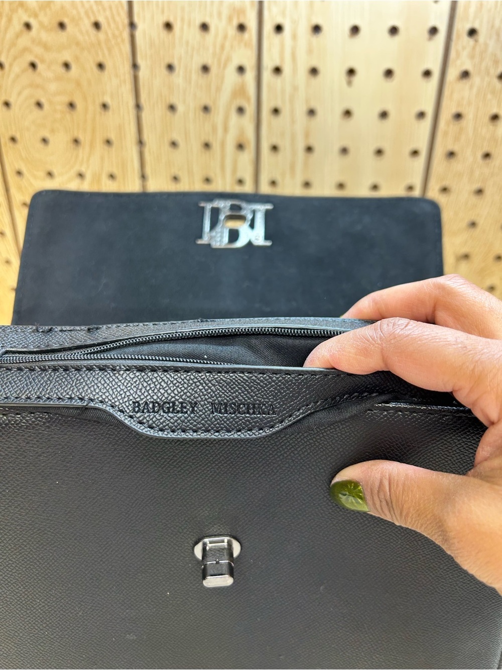 Bradgley  Mischka Black Studded Top-Handle Satchel - Signature - Picture 4 of 14